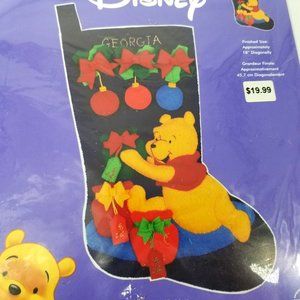 Janlynn Disney Pooh Stocking Decor Felt Kit 1133-22 Craft Christmas Holiday 2004